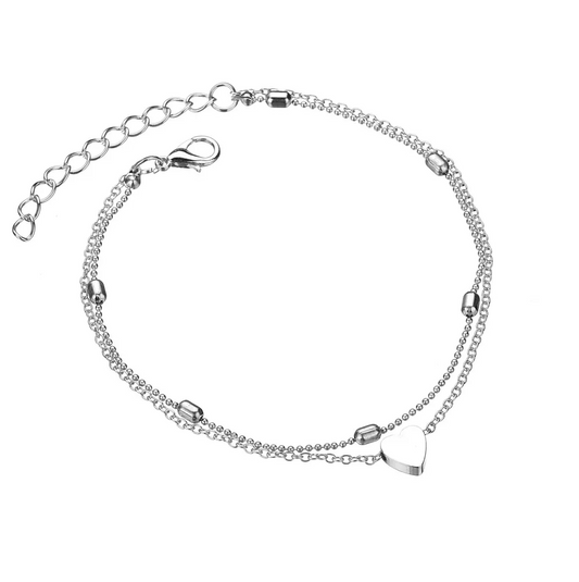 Layered Anklets Heart Ankle Bracelet Charm