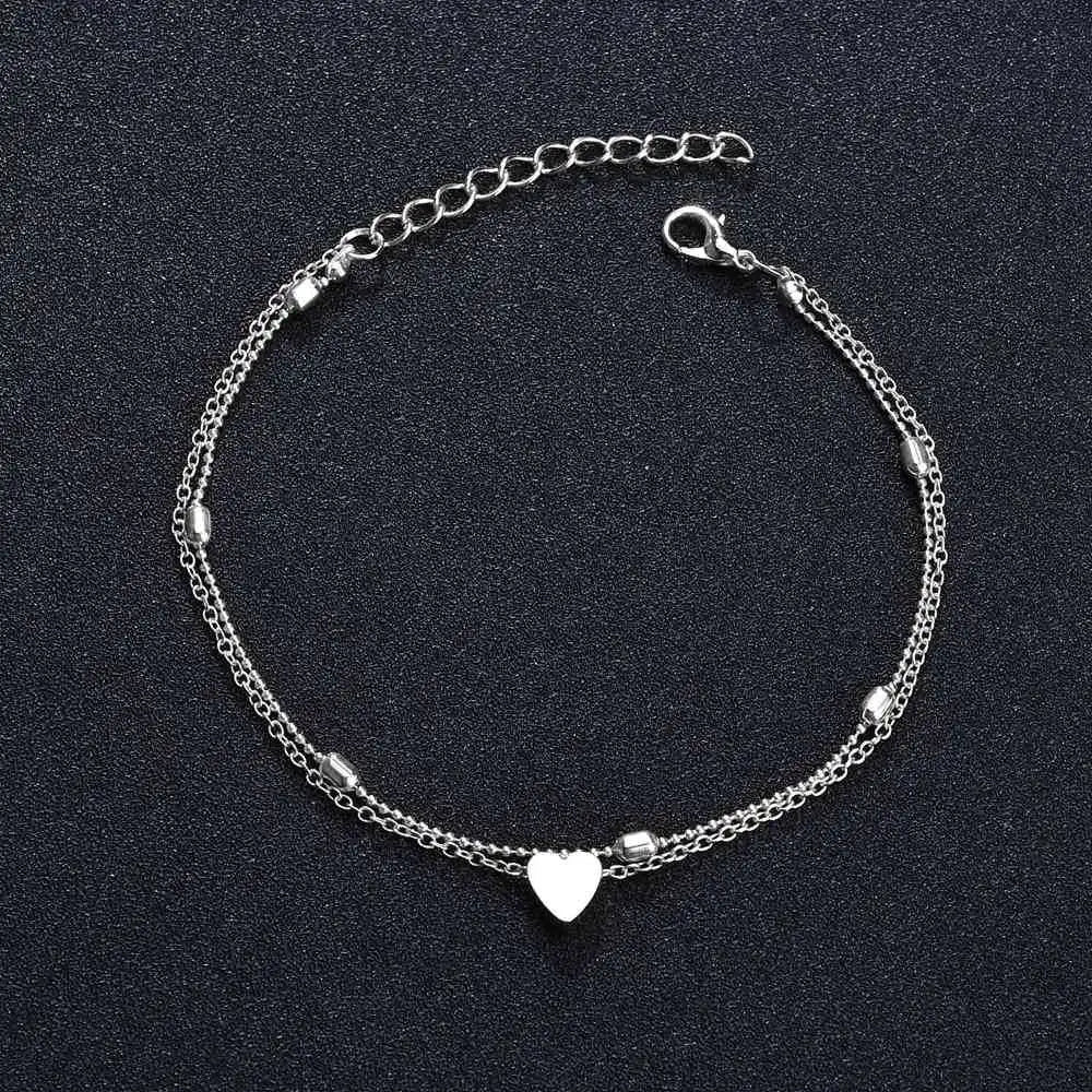 Layered Anklets Heart Ankle Bracelet Charm